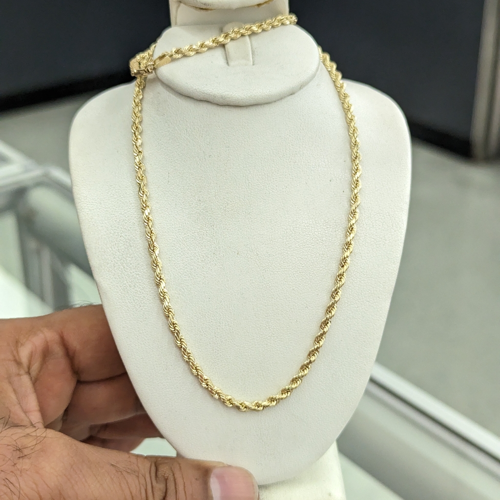10kt Real Gold Rope Chain 3mm 18 Inch 659$